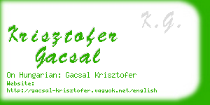 krisztofer gacsal business card